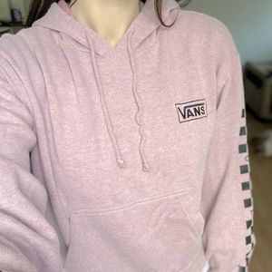 Vans pink hooded crop sweatshirt - S